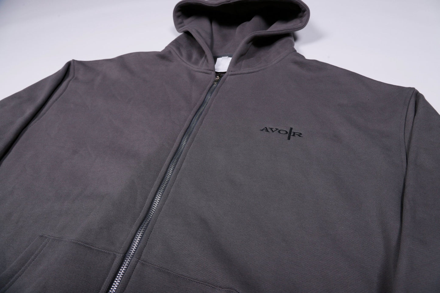 Grey Zip Up Hoodie - Avoir L'espoir